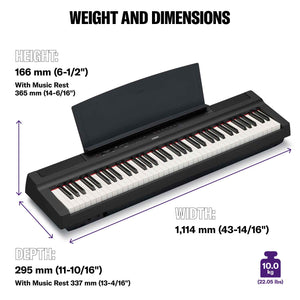 Yamaha P121 Black Piano Elite Package