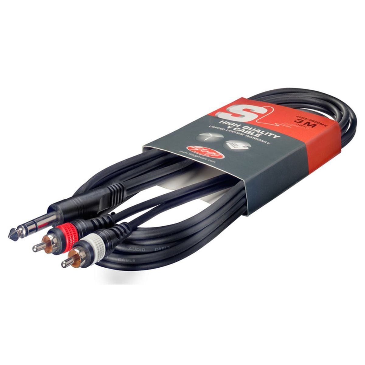 Stagg SYC3/PS2CM E Twin Phono to Stereo Jack 3m Cable
