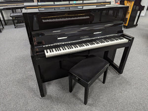 Second Hand Feurich 115 Upright Piano in Polished Ebony - Serial No: F28361
