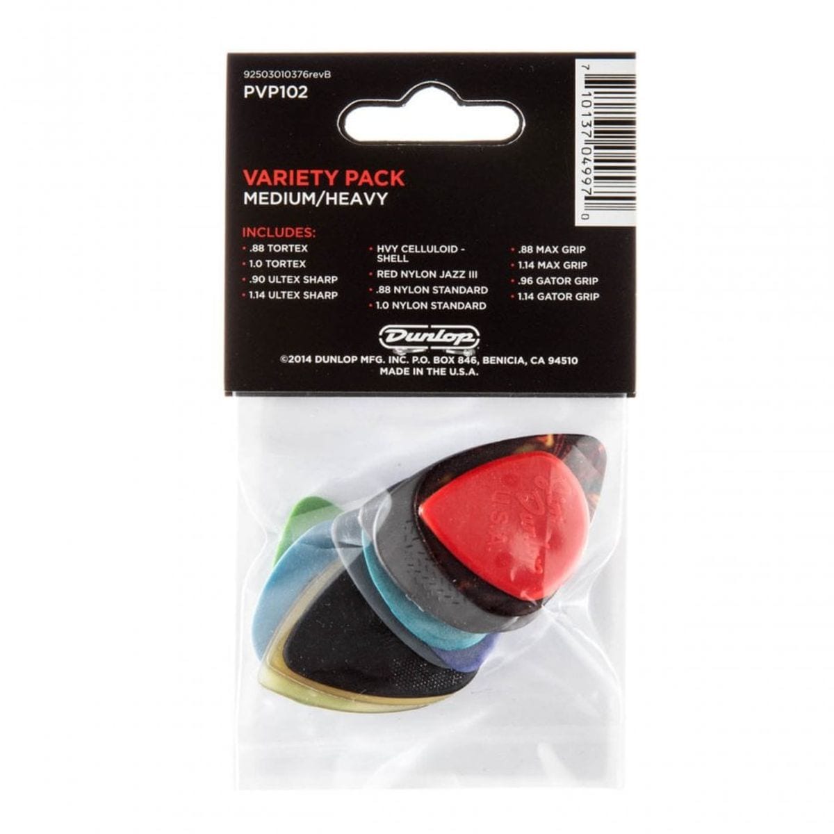 Jim Dunlop Variety Plectrums Medium Heavy 12 Pack