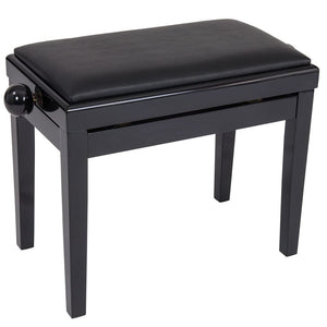 Nocturne Maestro Adjustable Height Piano Stool; Polished Black