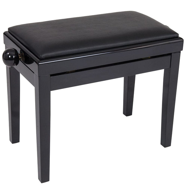 Nocturne Maestro Adjustable Height Piano Stool; Polished Black