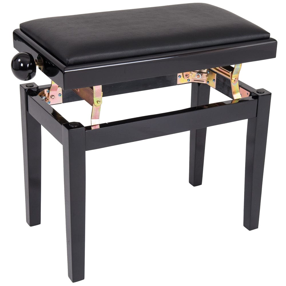 Nocturne Maestro Adjustable Height Piano Stool; Polished Black
