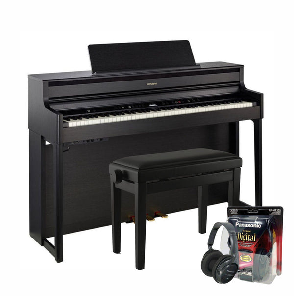 Roland HP704 Charcoal Black Digital Piano Value Package