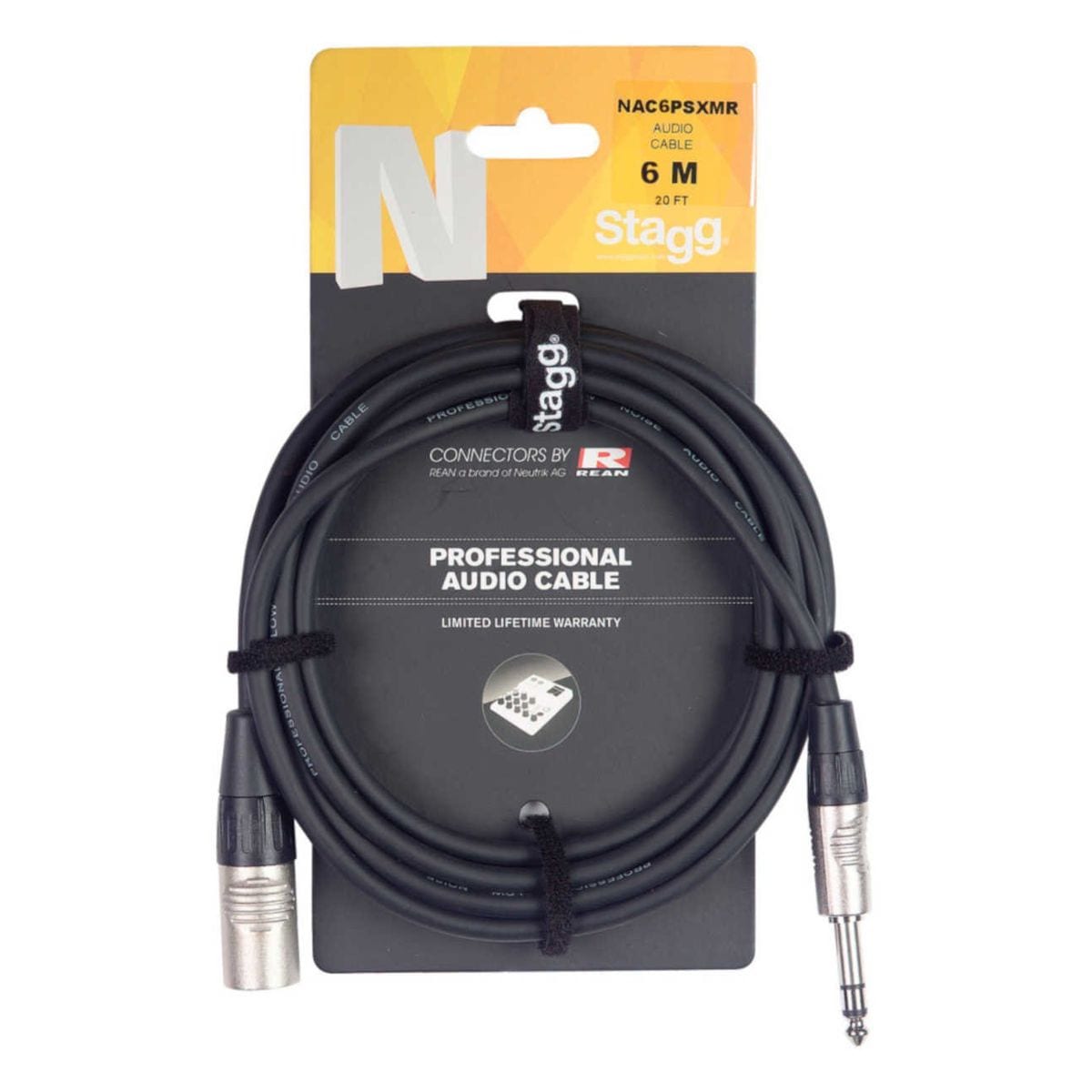 Stagg NAC6PSXMR Stereo Jack to Male XLR Cable
