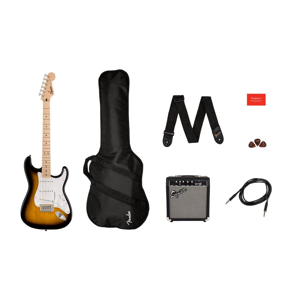 Squier Sonic Strat Pack 2 Colour Sunburst | Bonners Music