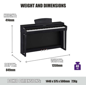 Yamaha CLP725PE Polished Ebony Digital Piano Value Package