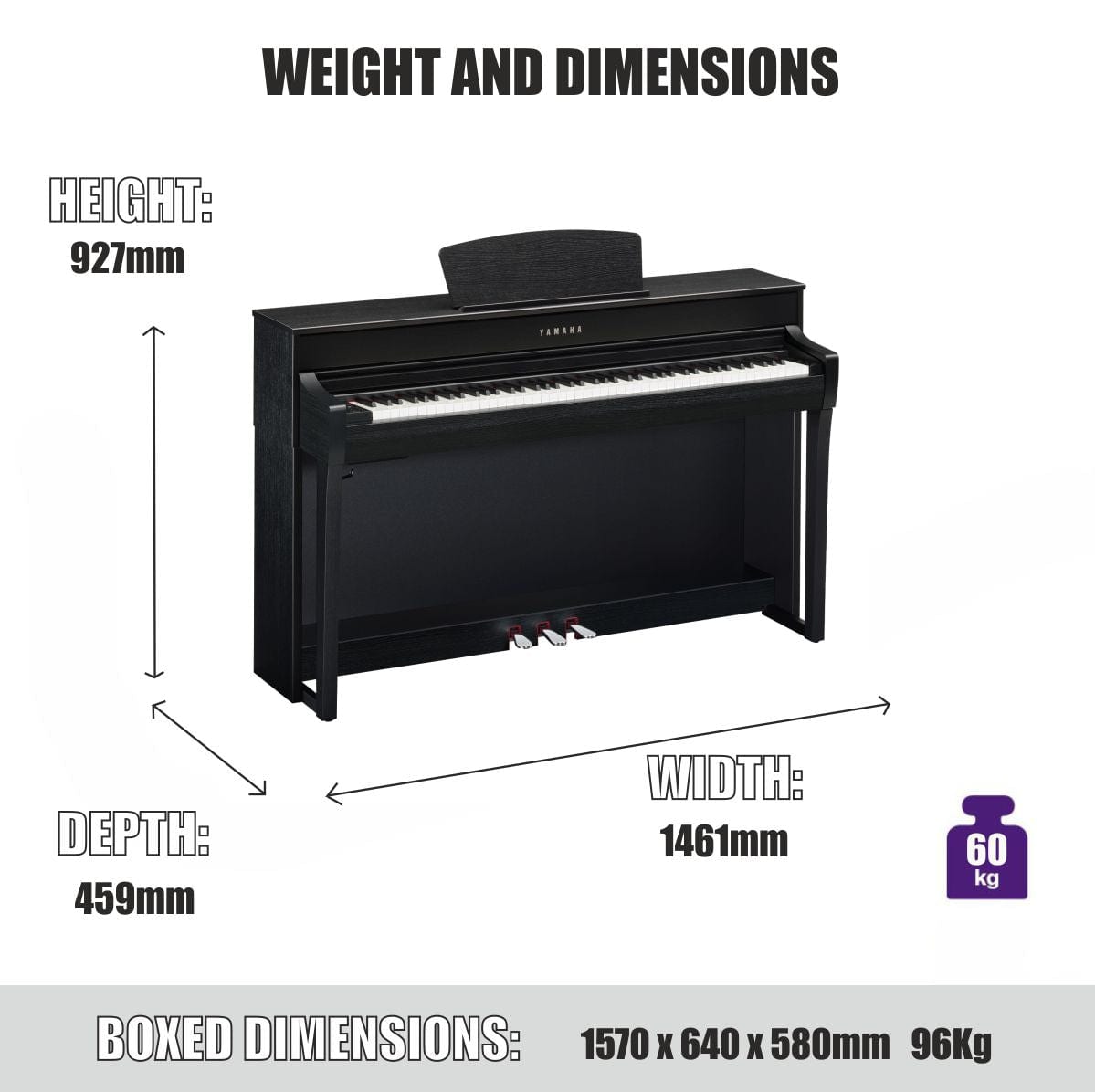 Yamaha CLP745DW Clavinova Digital Piano; Dark Walnut