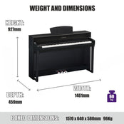 Yamaha CLP745DW Clavinova Digital Piano; Dark Walnut