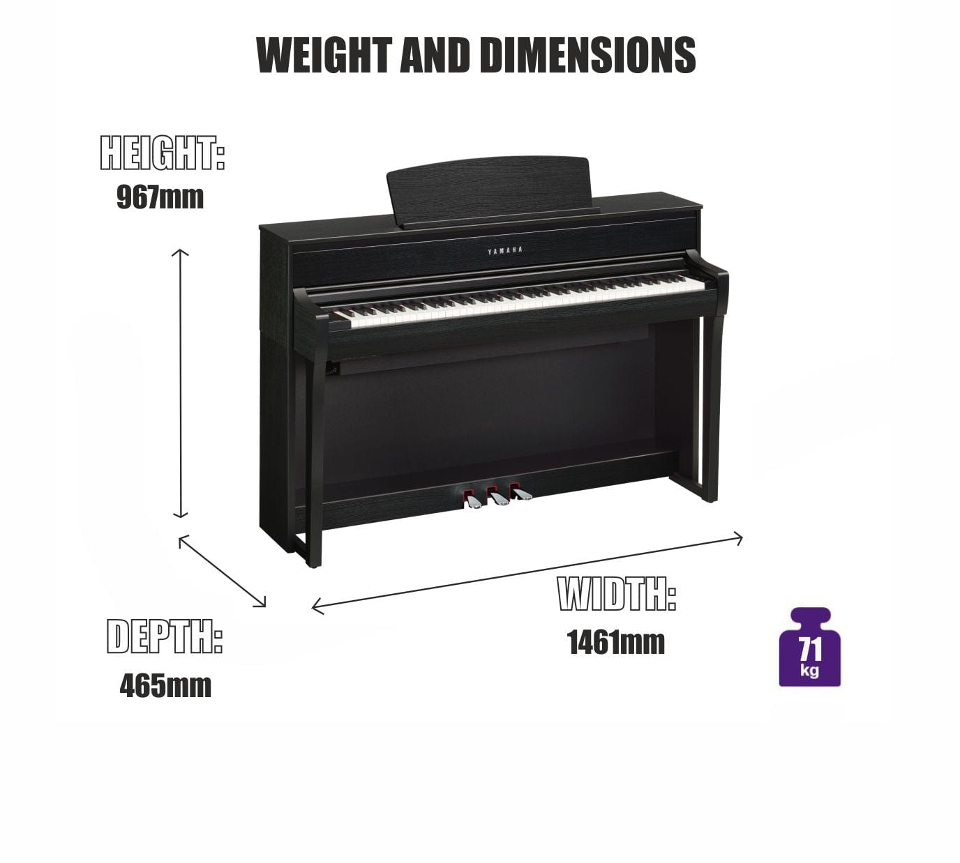 Yamaha CLP775PE Clavinova Digital Piano; Polished Ebony | Free Delivery & Installation