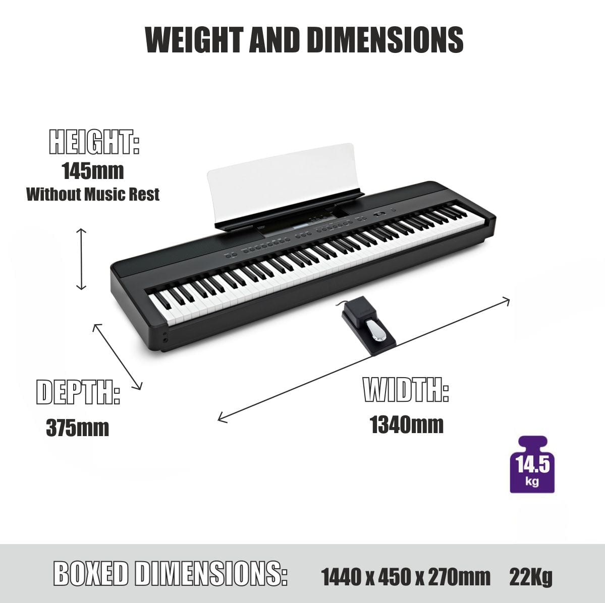 Kawai ES520 Digital Piano; White Upgraded Package