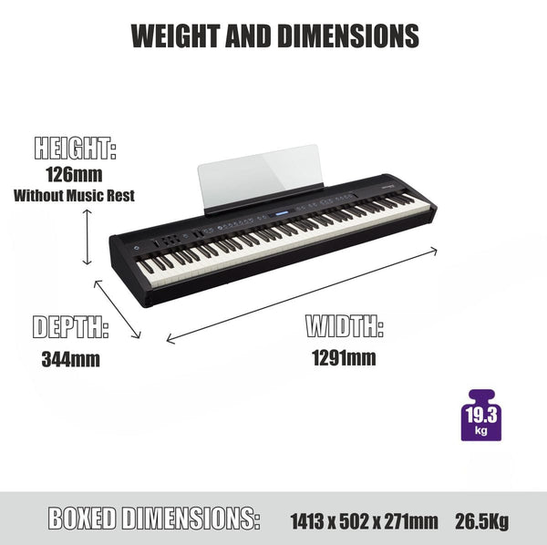 Roland FP60X Digital Piano White Value Package Bonners Music