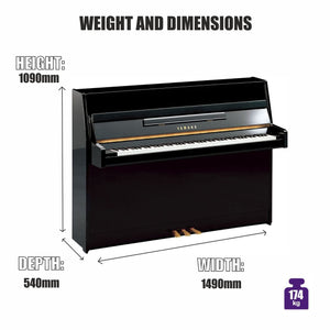 Yamaha B1 SC3 Silent Upright Piano; Polished Ebony