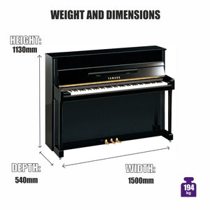 Yamaha B2 Upright Piano; Polished Mahogany