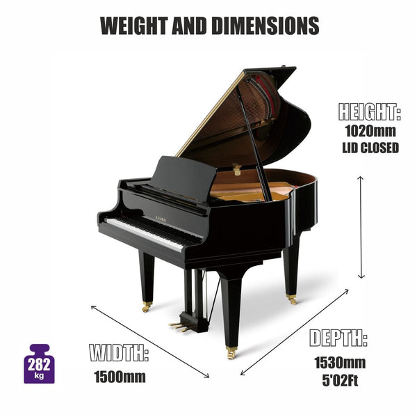 Kawai GL10 153cm Grand Piano Polished Ebony Grand Bonners Music