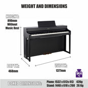 Roland HP702 Charcoal Black Digital Piano Value Package