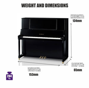 Kawai K800-AS Upright Piano; Polished Ebony