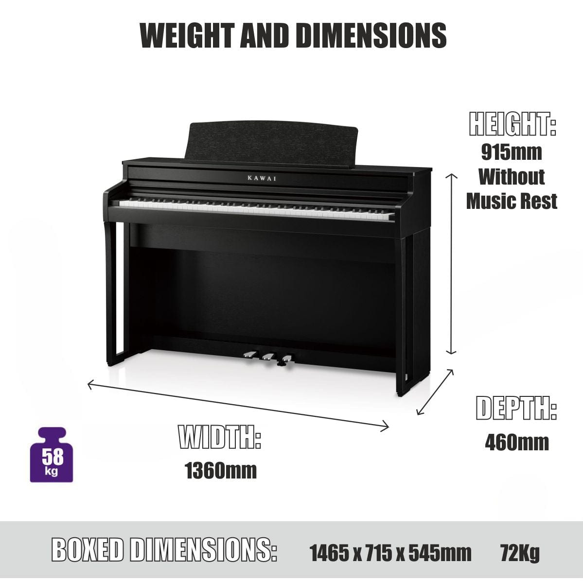 Kawai CA401 Rosewood Digital Piano | Bonners Music