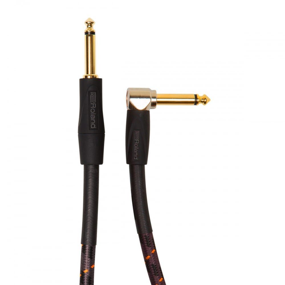 Roland RIC-G10A Gold Series Instrument Cable With Angled Jack; 10ft/3m