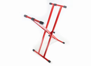 Keyboard Stand Deluxe Welded Double Braced X-Frame by Taurus Stands; Red KXWD01R