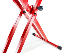 Keyboard Stand Deluxe Welded Double Braced X-Frame by Taurus Stands; Red KXWD01R