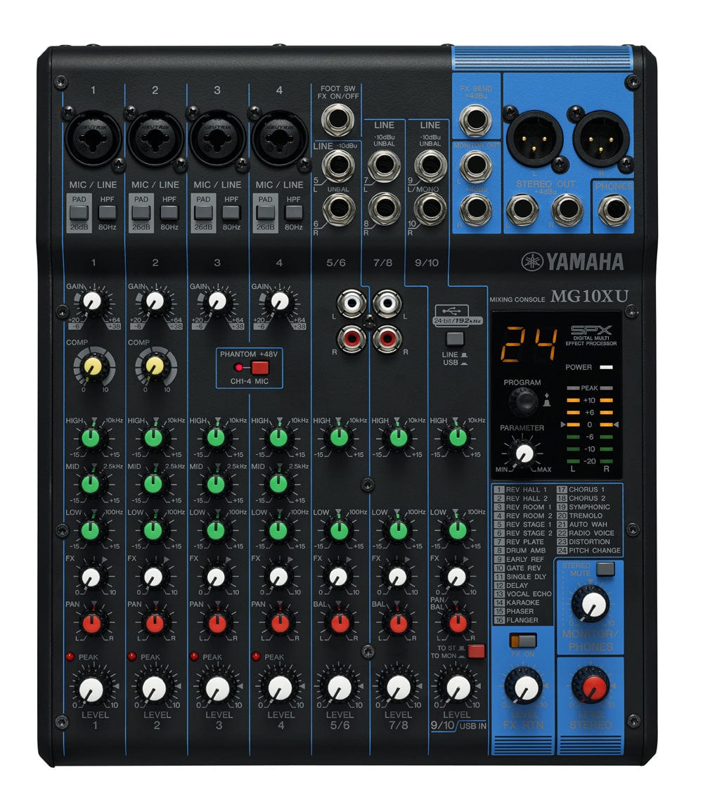 Yamaha MG10XU Mixer; 10 Inputs USB & FX