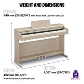Yamaha YDP165 Arius Digital Piano; White Ash