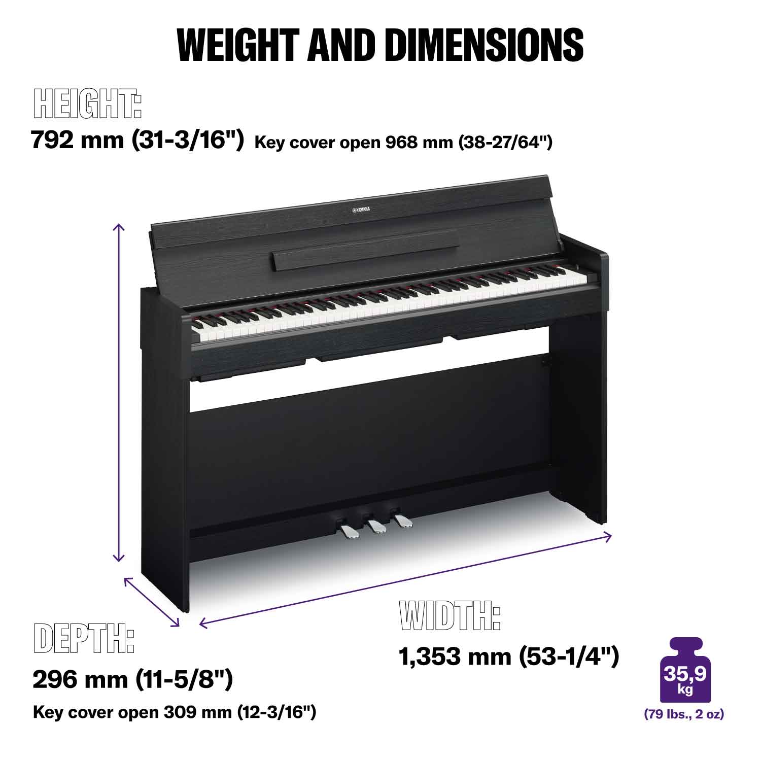 Yamaha YDP-S35 Arius Black Digital Piano | Bonners Music