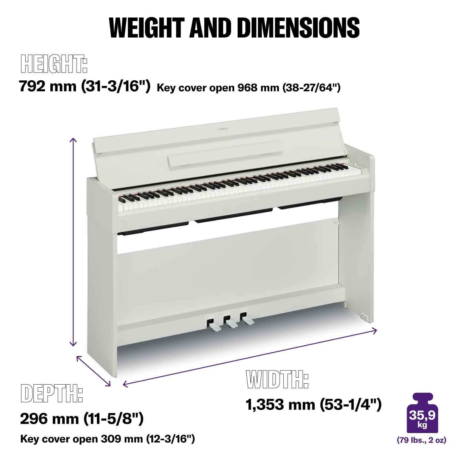 Yamaha YDP-S35 White Digital Piano Value Package