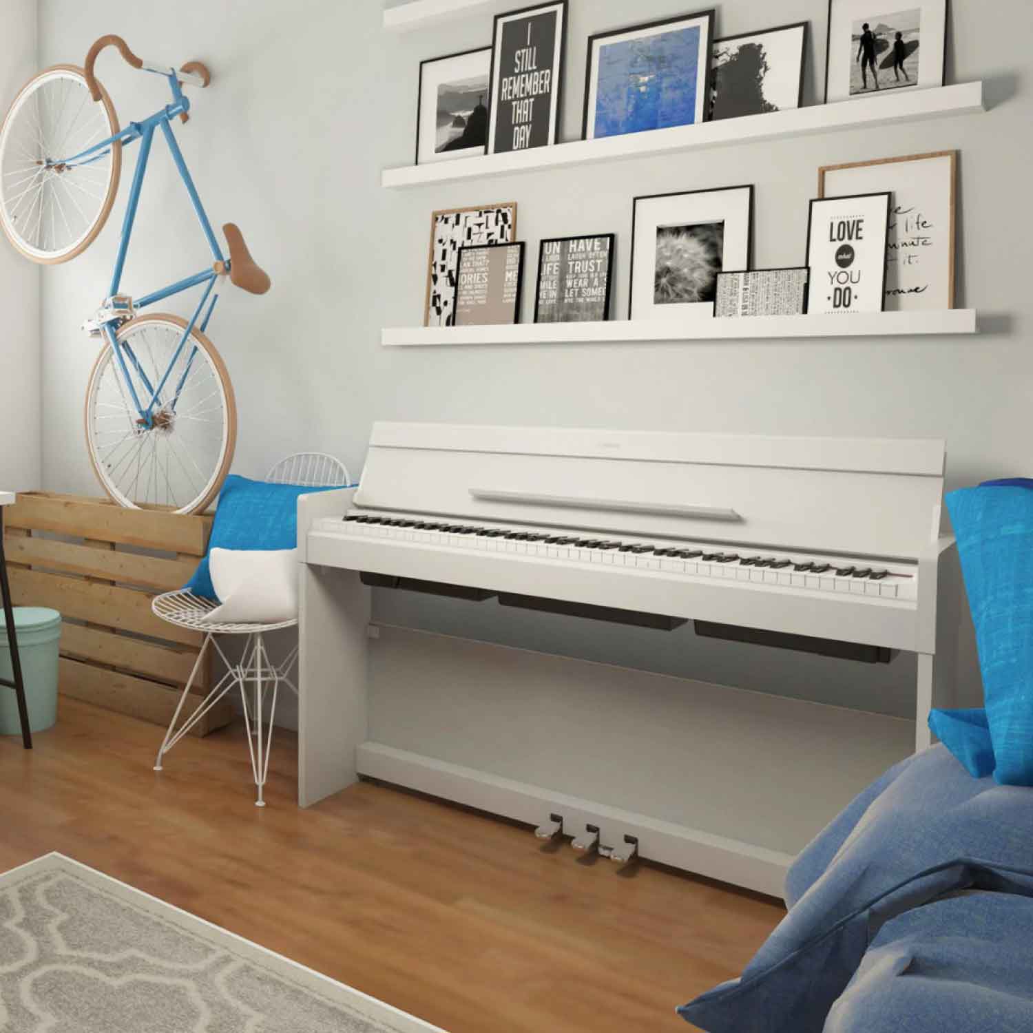 Yamaha YDP-S55 White Digital Piano Value Package