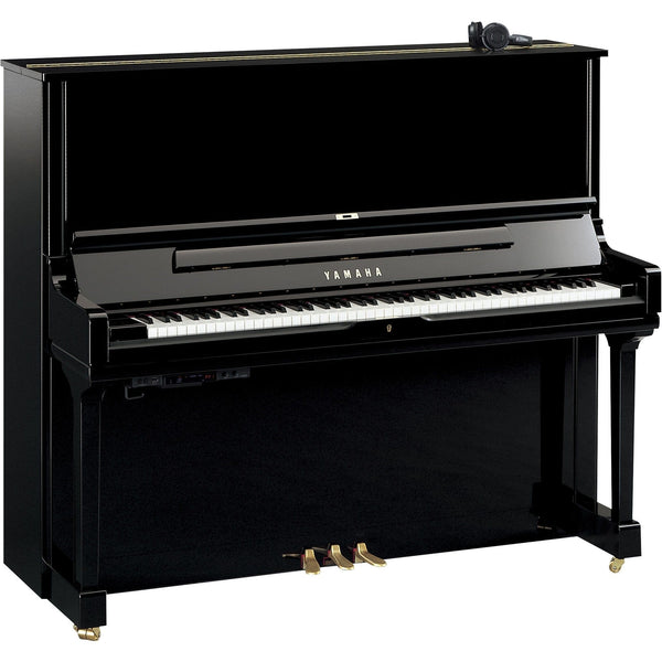 Yamaha YUS3 SH3 Silent Upright Piano; Polished Ebony