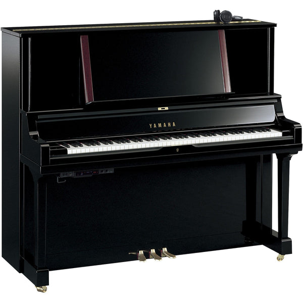 Yamaha YUS5 SH3 Silent Upright Piano; Polished Ebony