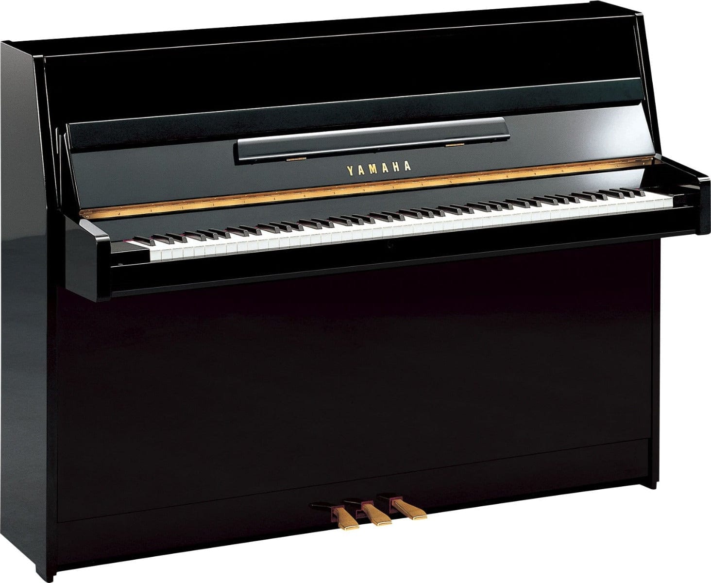 Yamaha B1 Upright Piano; Polished Ebony | Bonners Music