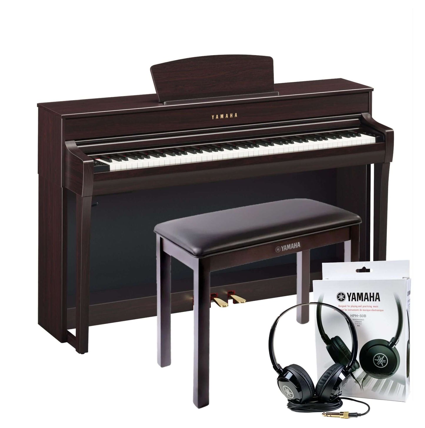 Yamaha CLP735R Rosewood Branded Accessories Package