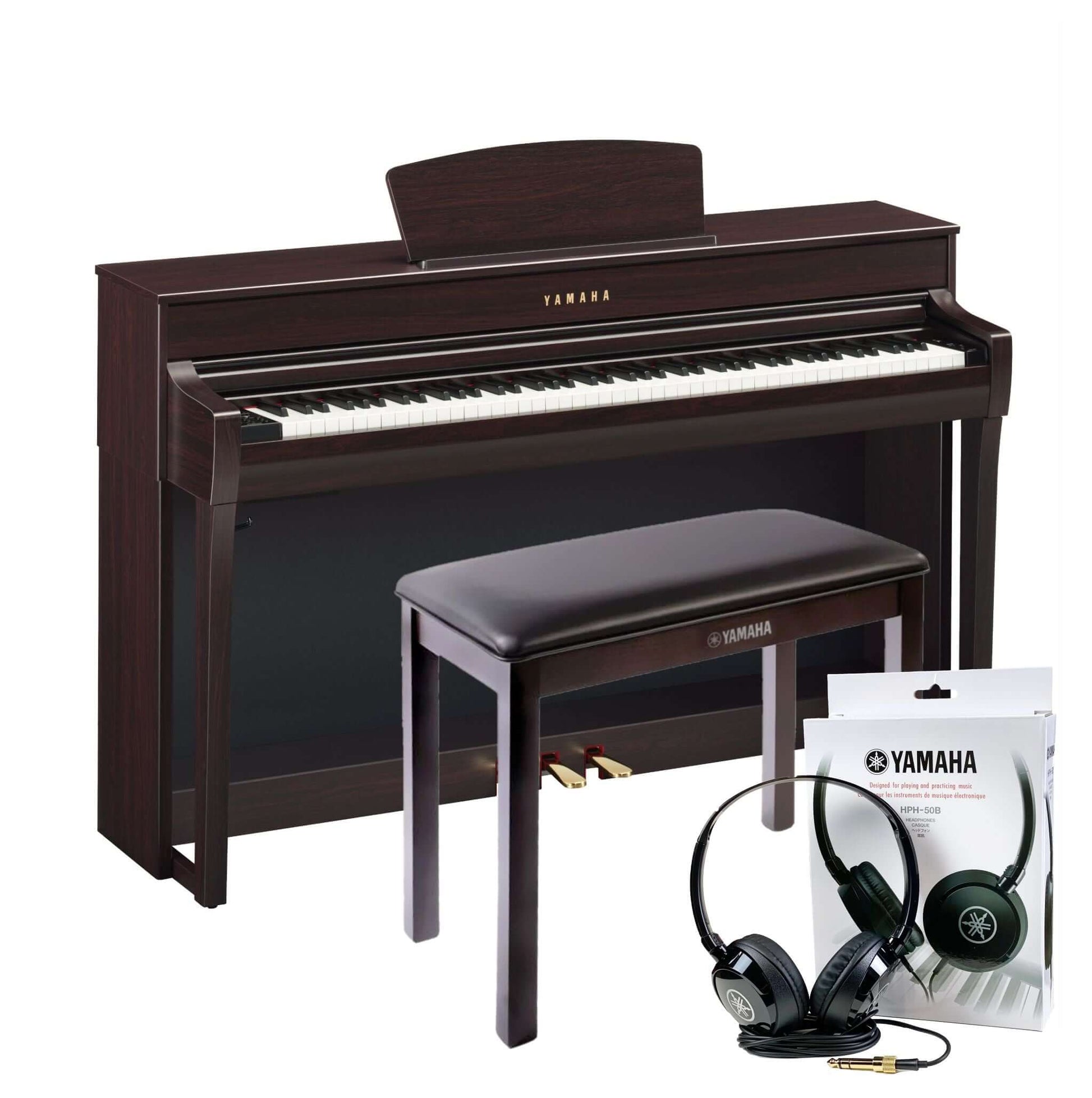 Yamaha CLP735R Rosewood Branded Accessories Package