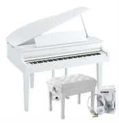Yamaha CLP765GP Polished White Concert Package