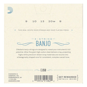 Daddario EJ60 5 string banjo Set Light