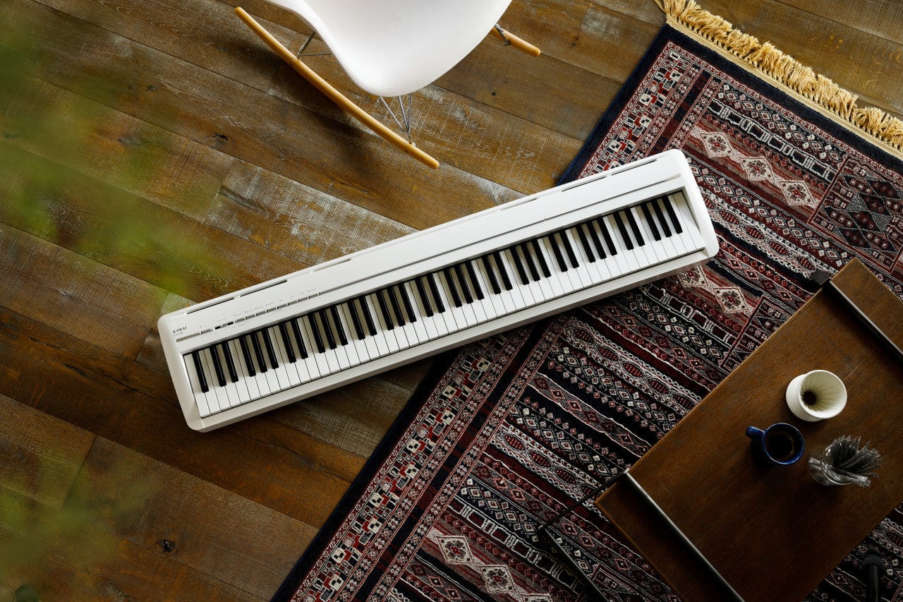 Kawai ES120 Digital Piano; White Upgraded Package