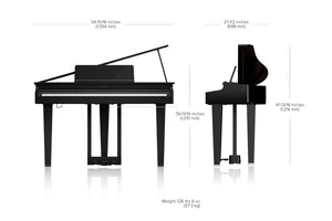 Roland GP3 Digital Compact Grand Piano Value Package; Polished Ebony