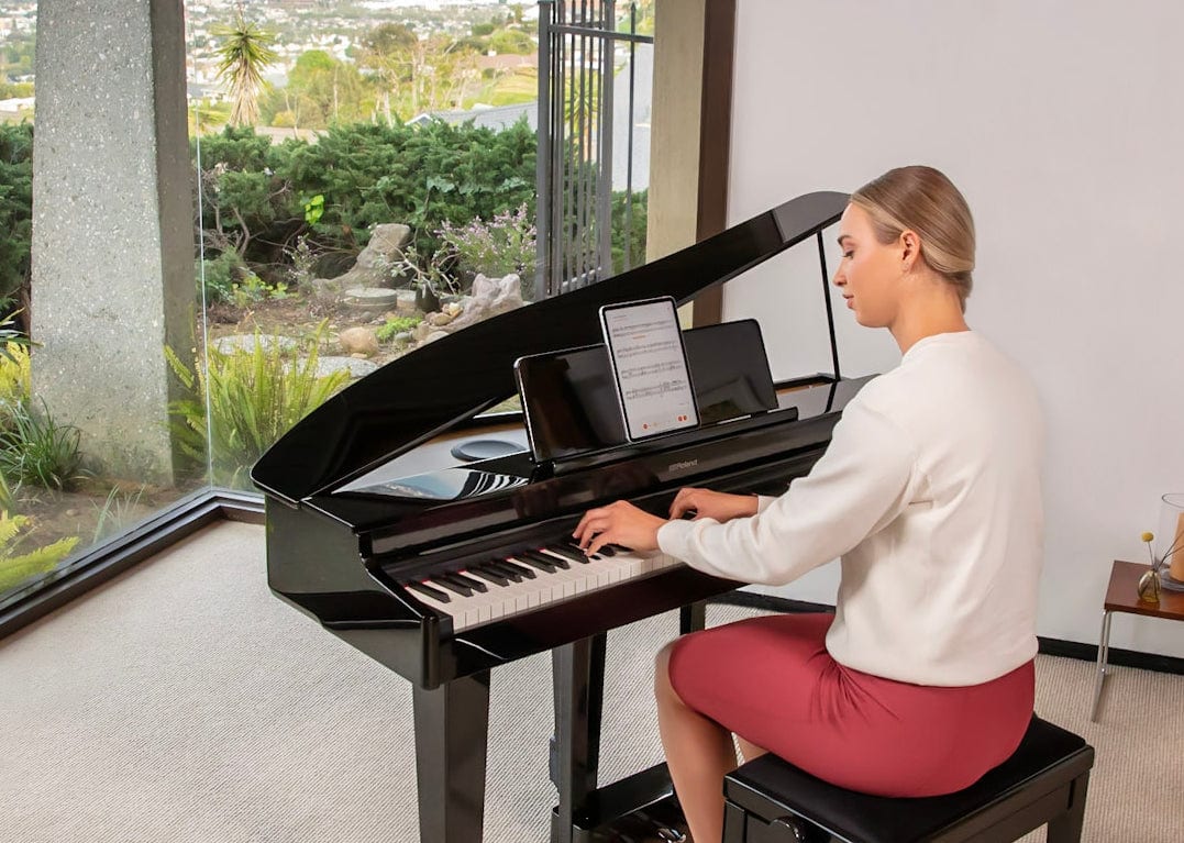 Roland GP3 Digital Compact Grand Piano Value Package; Polished Ebony