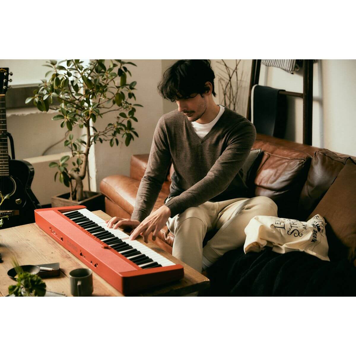 Casio CT-S1 Portable Piano Keyboard; Red | Bonners Music