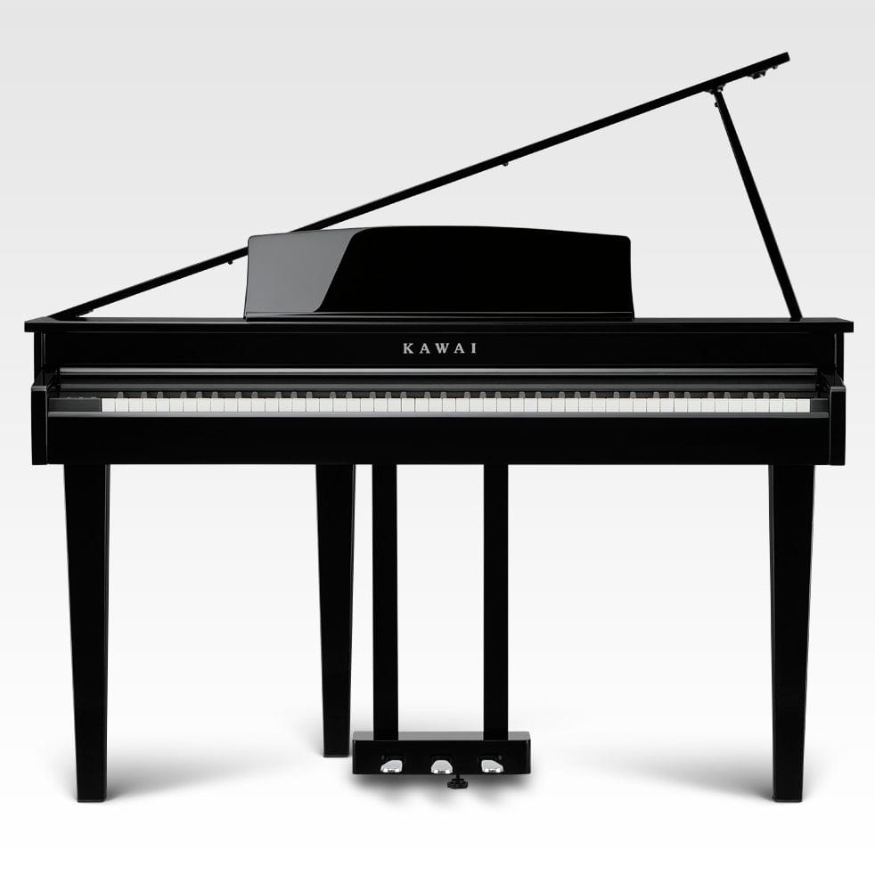 Kawai DG30 Polished Ebony Digital Grand Piano With Stool & Roland RH200 Headphones | Free Delivery & Installation