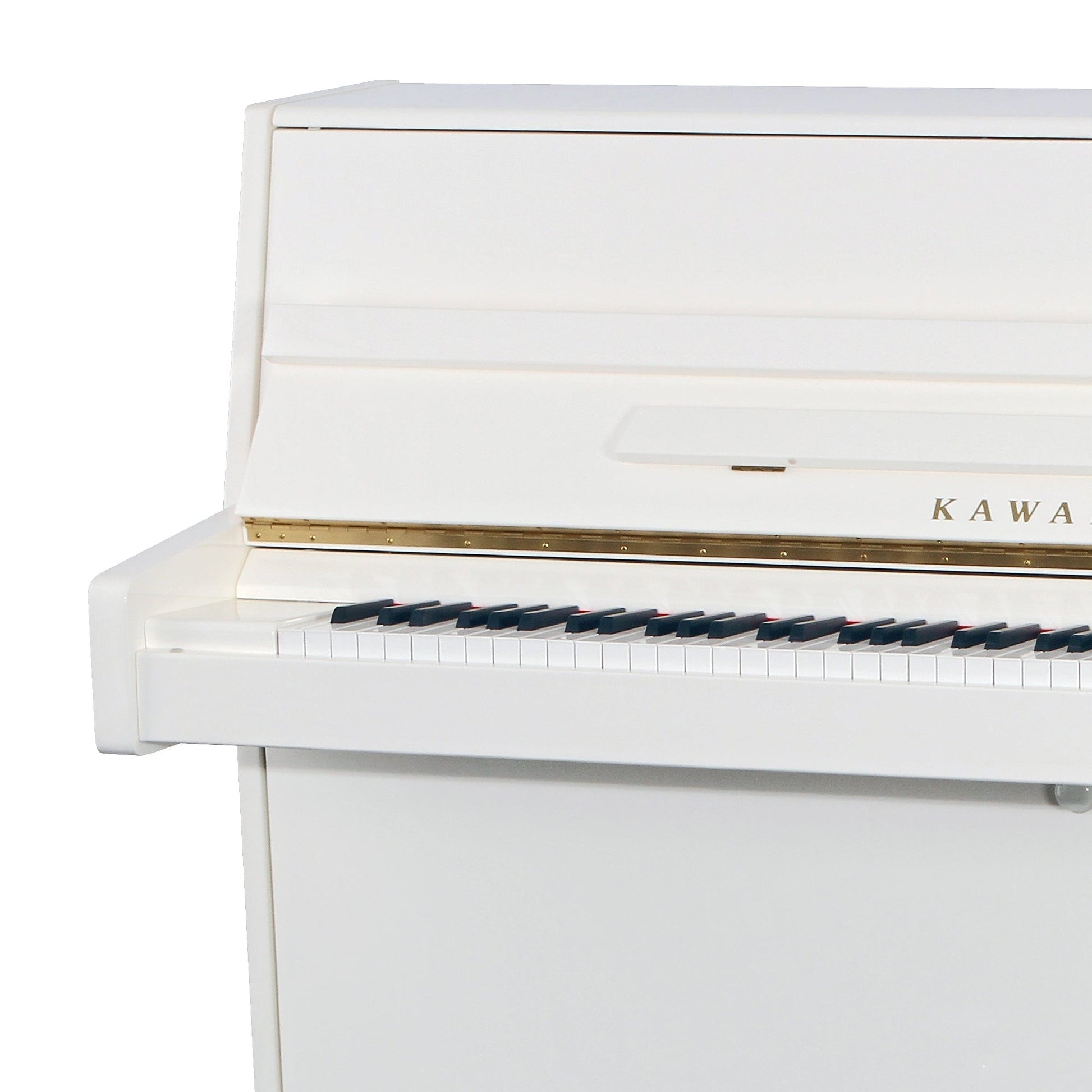 Kawai K15E Upright Piano; Snow White Polished