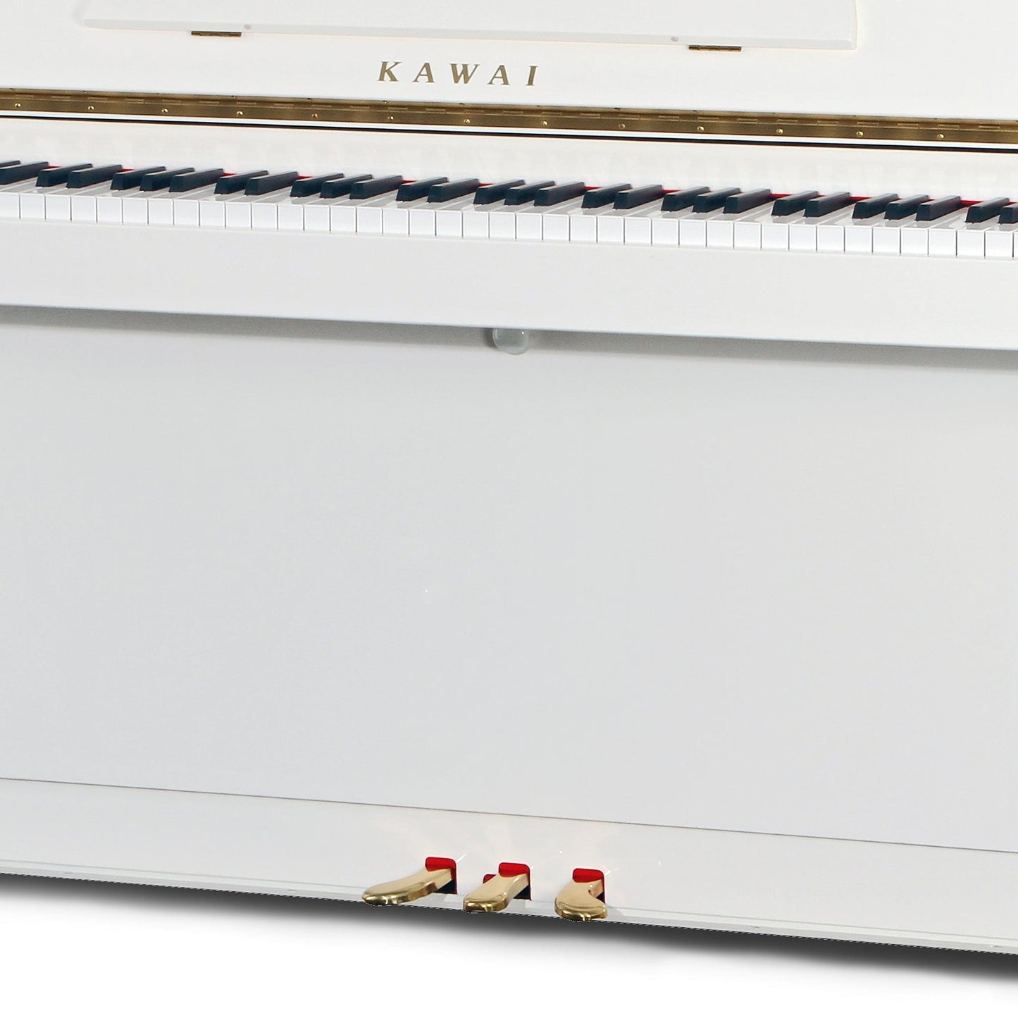 Kawai K15E Upright Piano; Snow White Polished