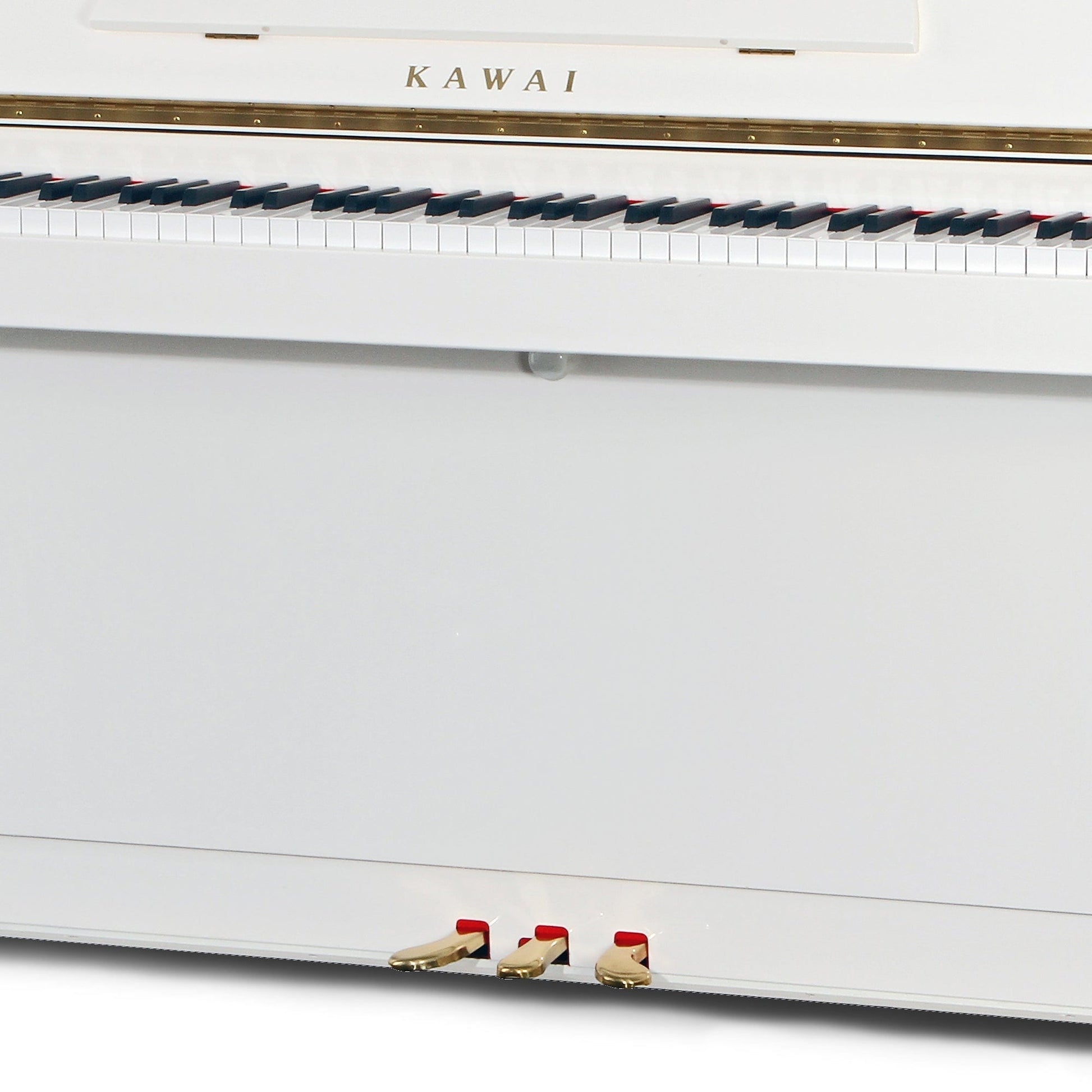 Kawai K15E Upright Piano; Snow White Polished