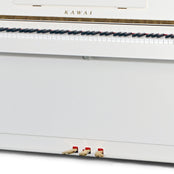 Kawai K15E Upright Piano; Snow White Polished