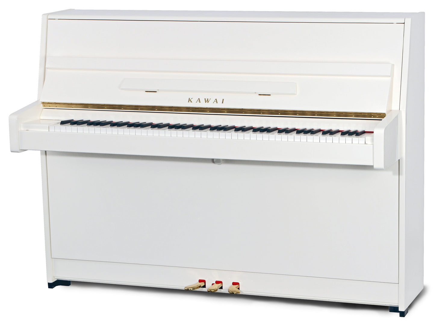 Kawai K15E Upright Piano; Snow White Polished