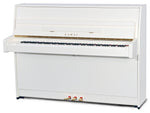 Kawai K15E Upright Piano; Snow White Polished