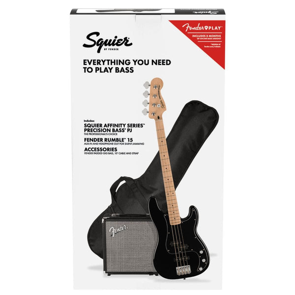 Squier Affinity Precision Bass PJ Pack Maple Black Pack