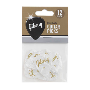 Gibson Pearloid White Guitar Picks Medium 12 Pack